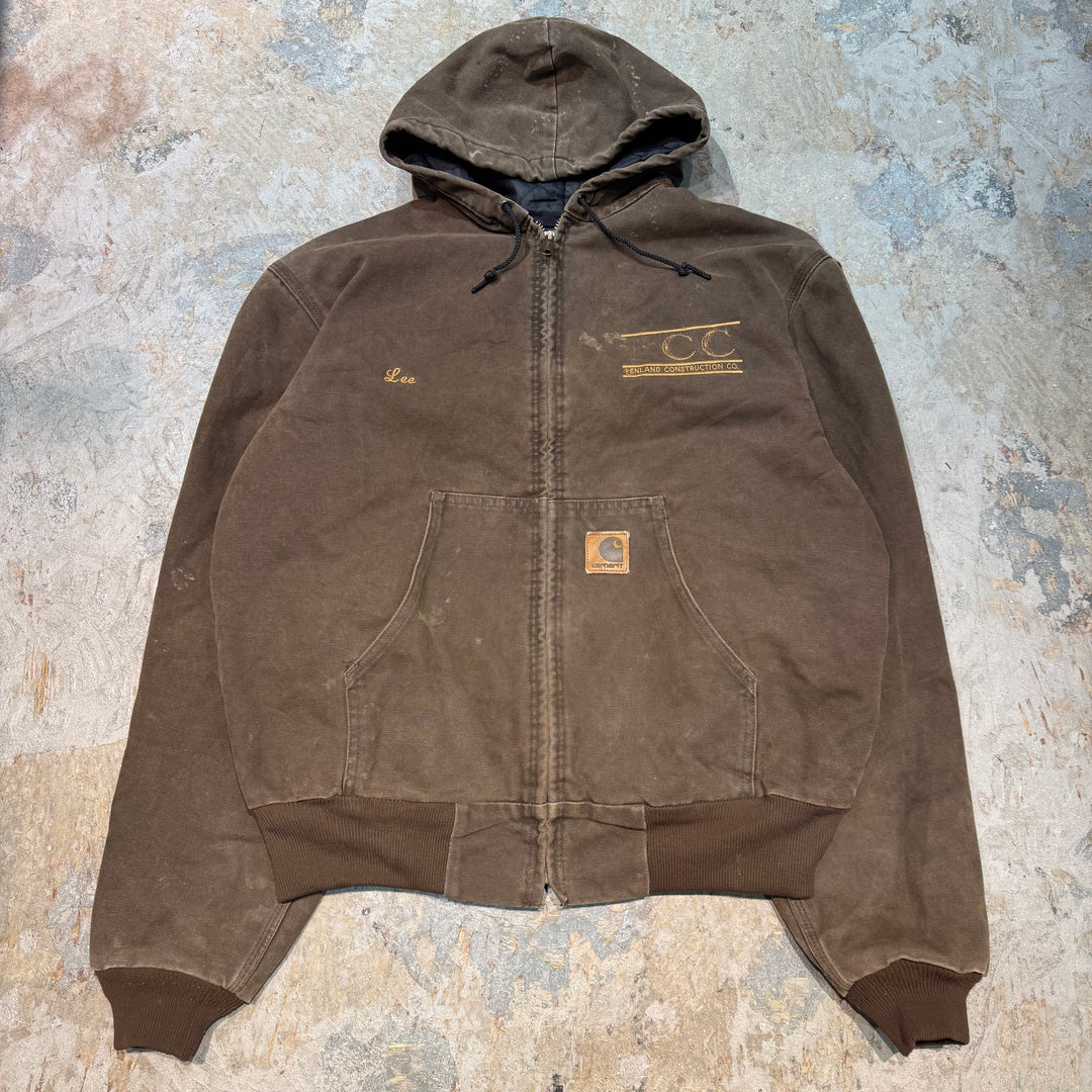古着 USA製 98's Carhartt/ カーハート/ アクティブジャケット/ ダック地/ 裏地キルティング/ 企業ロゴ/ サイズL