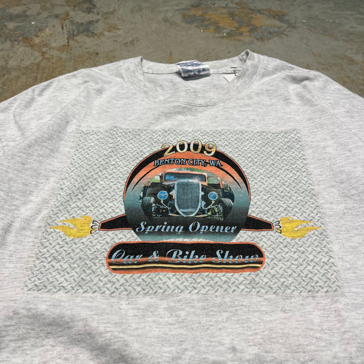 古着 ベントン・シティ/スプリングオープナー/カー&バイクショー/2009/車/プリントTシャツ / サイズL