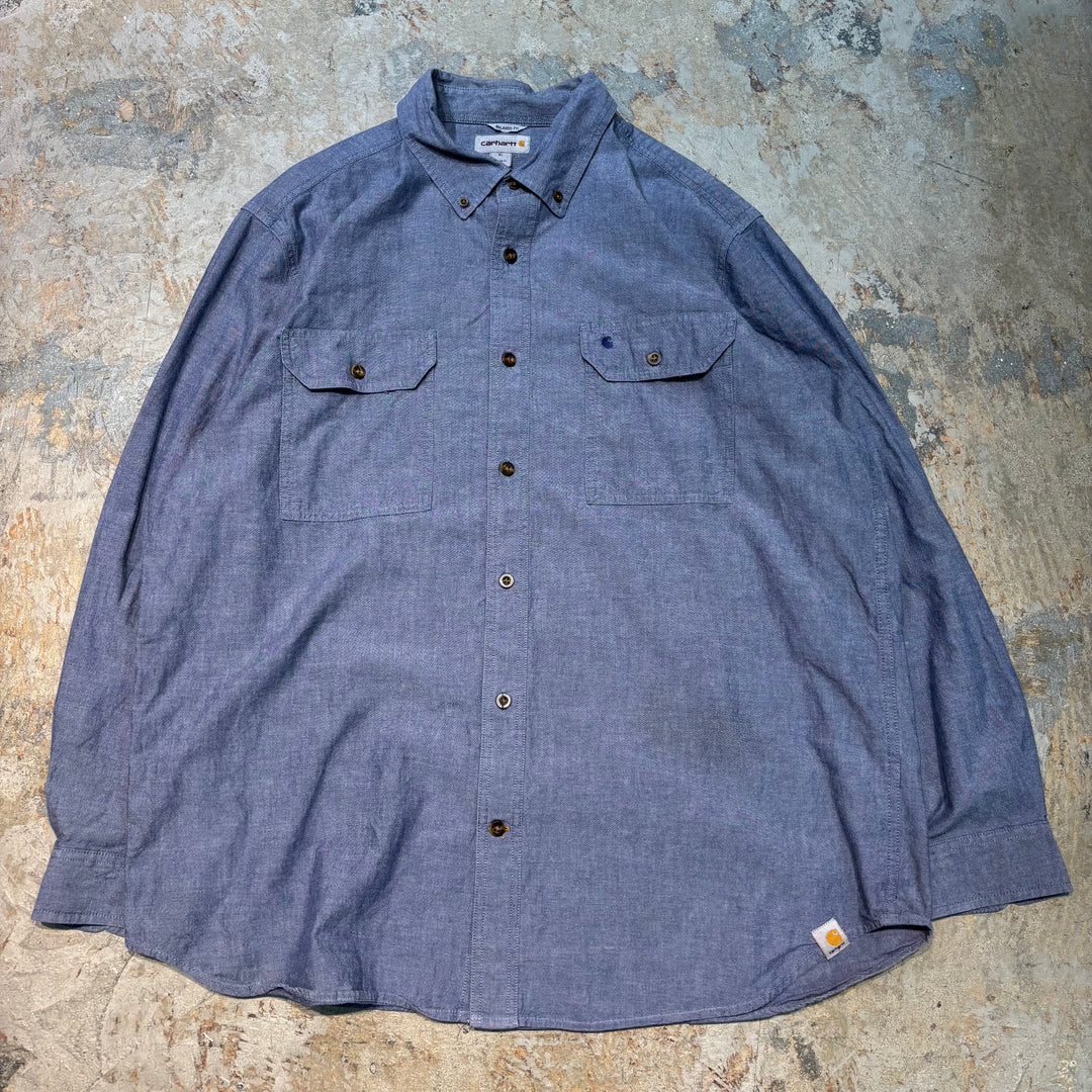 古着 carhartt/カーハート/ ボタンダウン長袖シャツ/ 無地/ サイズXL