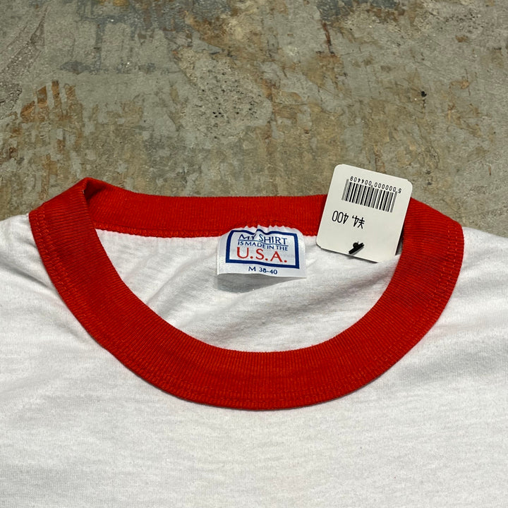 #4788 古着 USA製 86’s ピザハット テニスチャンピオンズシップ/ヴィンテージ リンガー Tシャツ/サイズM