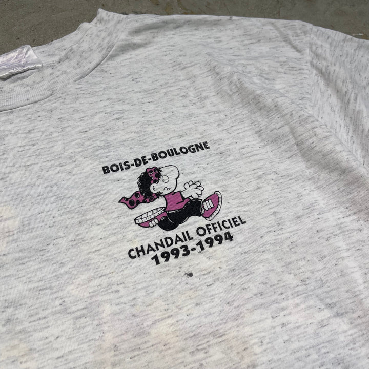 古着 93'~94's ブローニュの森/公式ジャージ/フランス・パリ/ヴィンテージ シングルステッチプリントTシャツ/サイズL相当