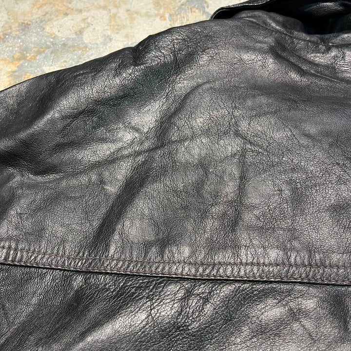 #3308 古着 Unknow/Leather jacket/ジップアップレザージャケット/サイズXL