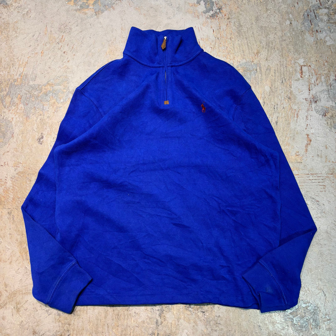 Used clothing 90's ~ POLO by Ralph Lauren/ Polo Ralph Lauren/ Half zip knit sweater/ Size L