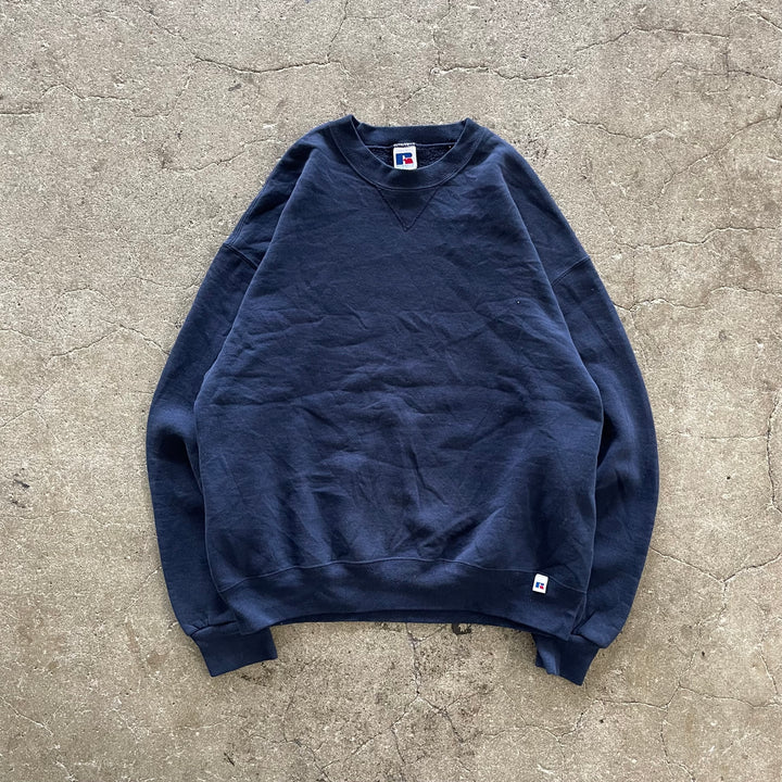 旧衣服RUSSELL ATHLETIC/ RUSSELL运动/空白克鲁兹湿衫/素色/尺寸L