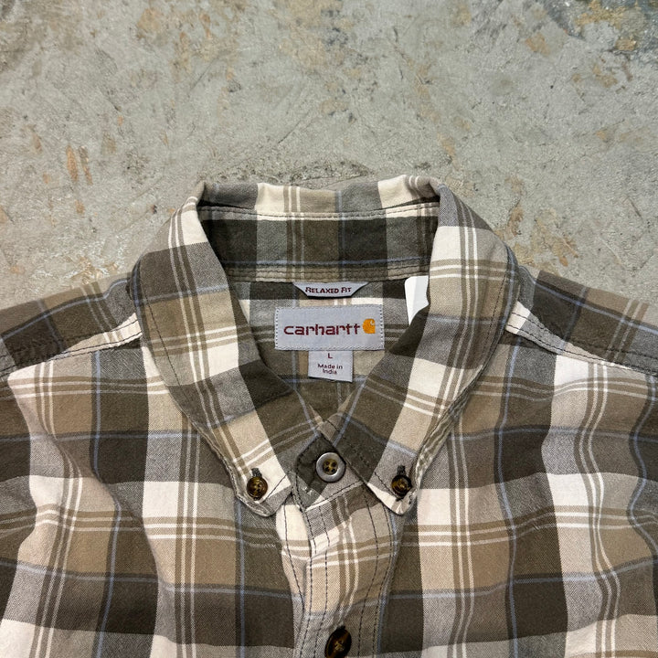 Used clothing carhartt/Carhartt/Button-down long sleeve shirt/Check/Size L