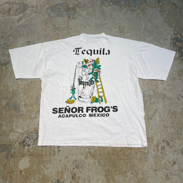古着 90's セニョールフロッグス/テキーラ/カエル/アカプルコ メキシコ/ヴィンテージ シングルステッチプリントTシャツ/サイズL相当