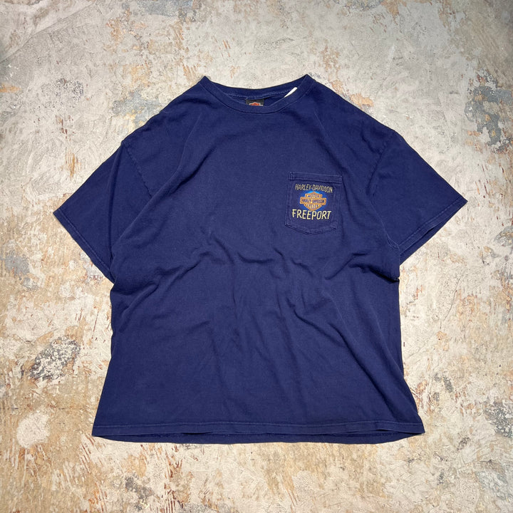 빈티지 할리 데이비슨 / 할리 데이비슨 / 바하마 프리 포트 상점 / 인쇄 티셔츠 / 크기 XXL