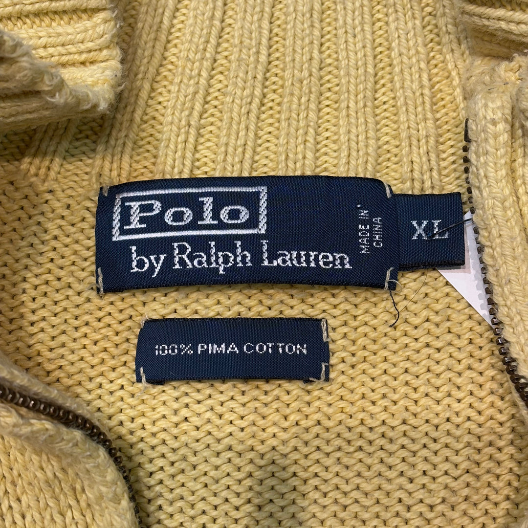 Used clothing 90's ~ POLO by Ralph Lauren/ Polo Ralph Lauren/ Half zip knit sweater/ Size XL