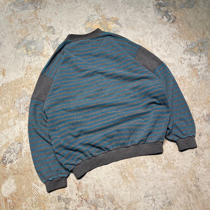 #4120 古着 Unknow/Crew Neck Print Sweat/クルーネックプリントスウェット/RESEARCH/SETTLEM/刺繍/ボーダー柄/サイズL