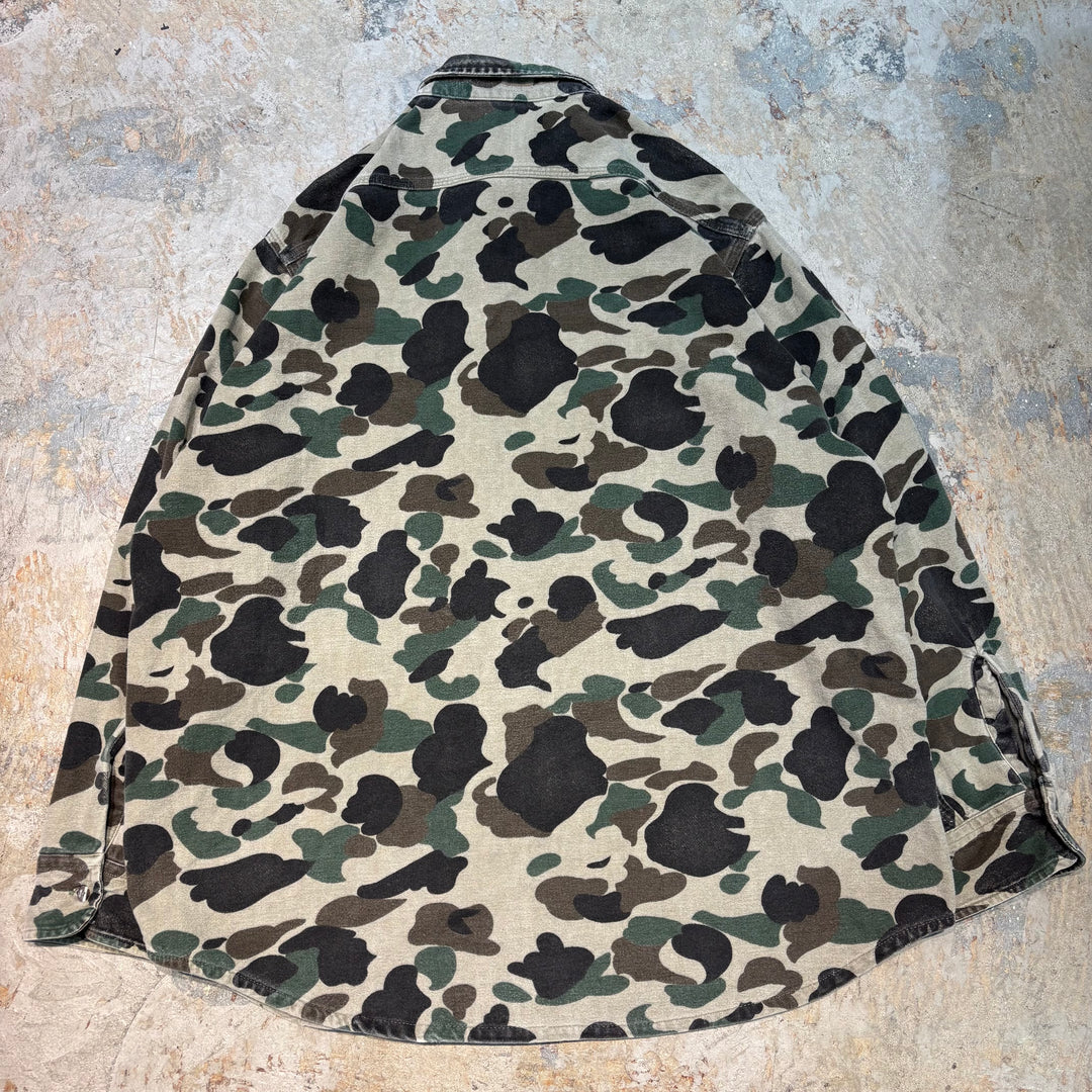 古着 80's〜 carhartt/カーハート/ ボタンダウン長袖シャツ/ 迷彩/ サイズXL相当