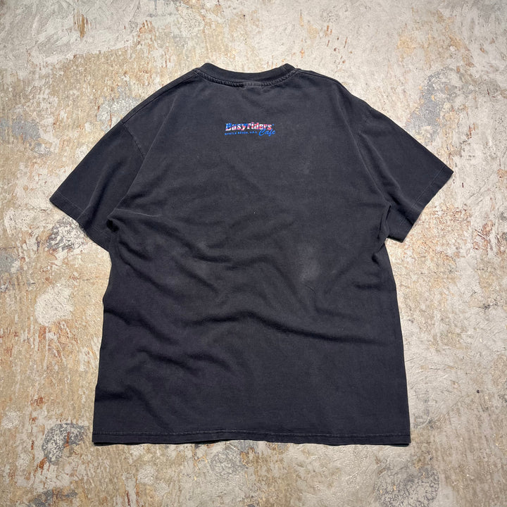 古着 90's ヘインズ/イージーライダーカフェ/マートルビーチ USA/バイク/ヴィンテージ シングルステッチ プリントTシャツ/サイズM