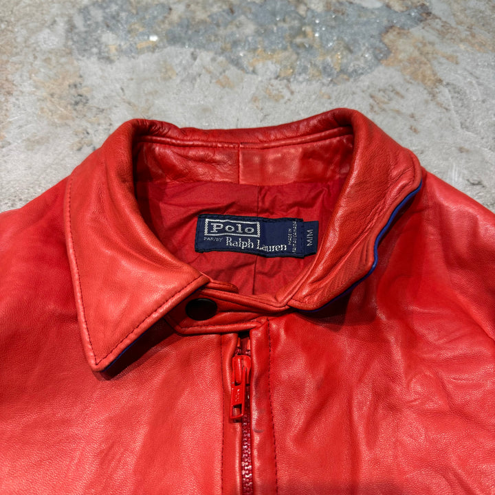 Used clothing 90's~ POLO by Ralph Lauren/ Polo Ralph Lauren/ Lamb leather swing top jacket/ Size M