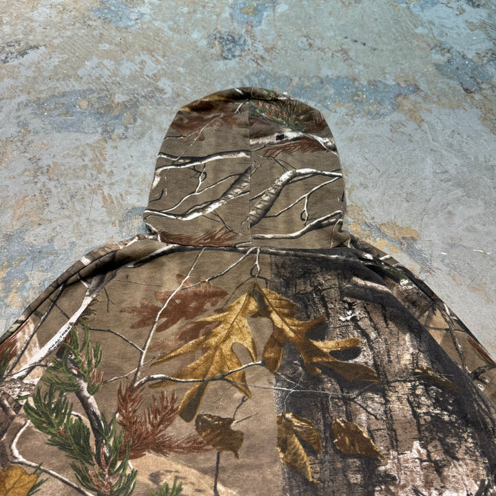 旧衣服RUSSELL OUTDOORS/ RUSSELL户外/真实树/Real Tree Pattern Pull Over Parker /真实树图案套衫连帽衫/ 尺寸2xl