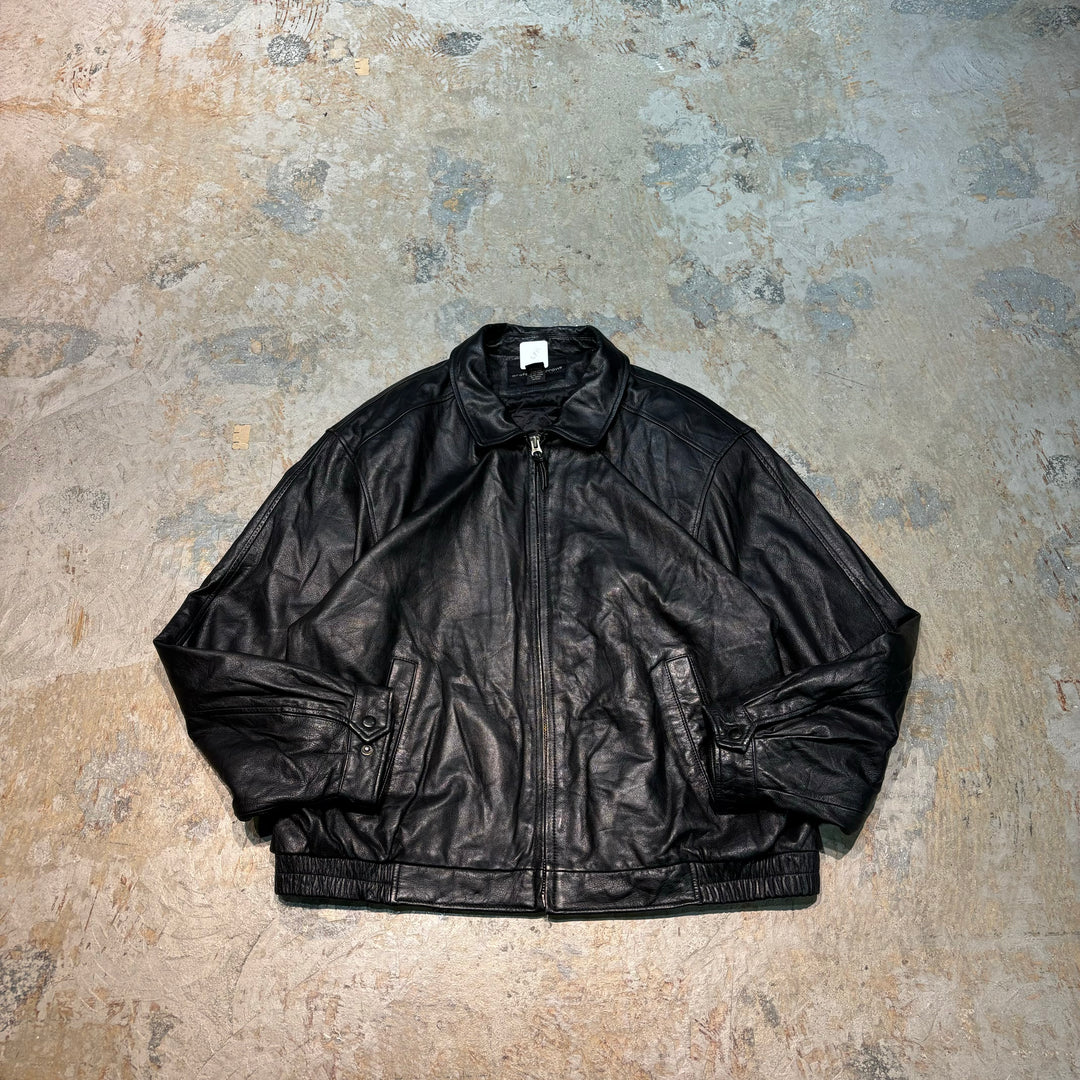 Used CROFT&BARROW/Craft & Barrow/Zip-up leather jacket/Short length/Size XL