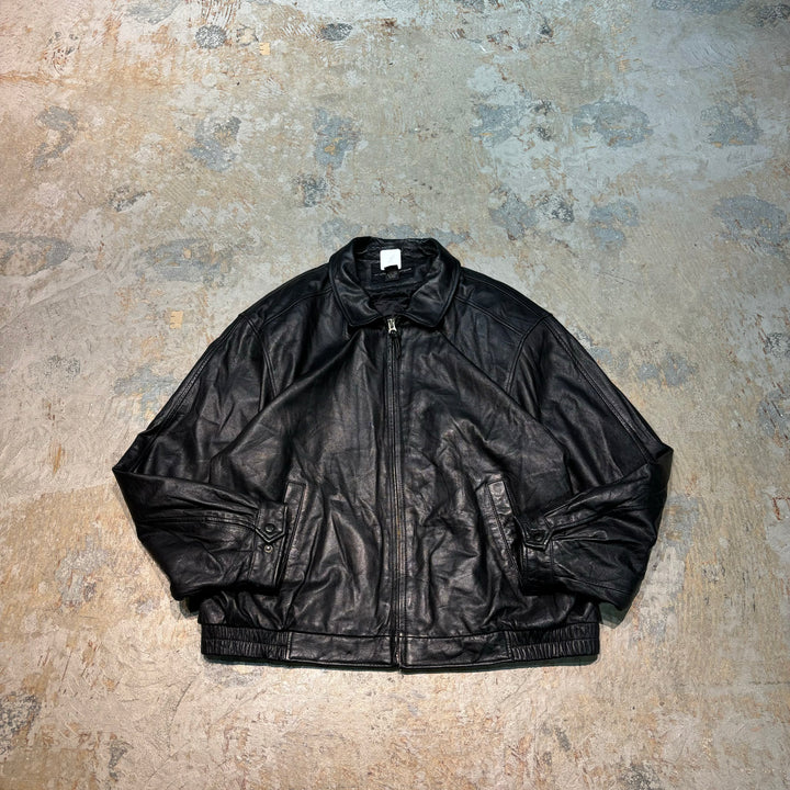 Used CROFT&BARROW/Craft & Barrow/Zip-up leather jacket/Short length/Size XL