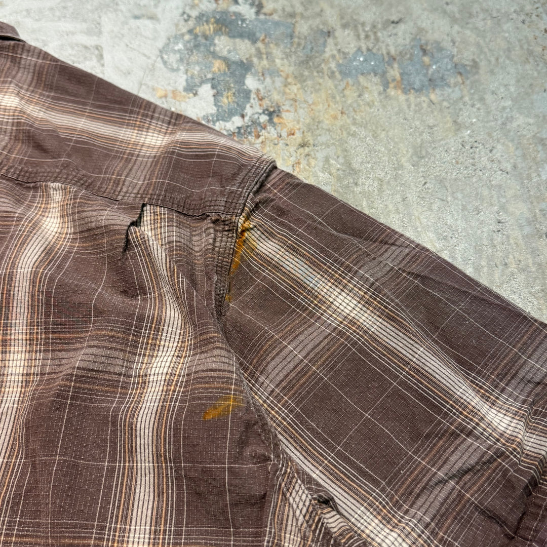 Used clothing carhartt/Carhartt/Button-down short sleeve shirt/Checked pattern/Size 2XL