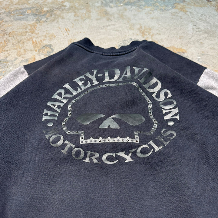 Used clothing HARLEY-DAVIDSON/ Harley Davidson/Zip-up sweatshirt/Skull/Size S-M equivalent