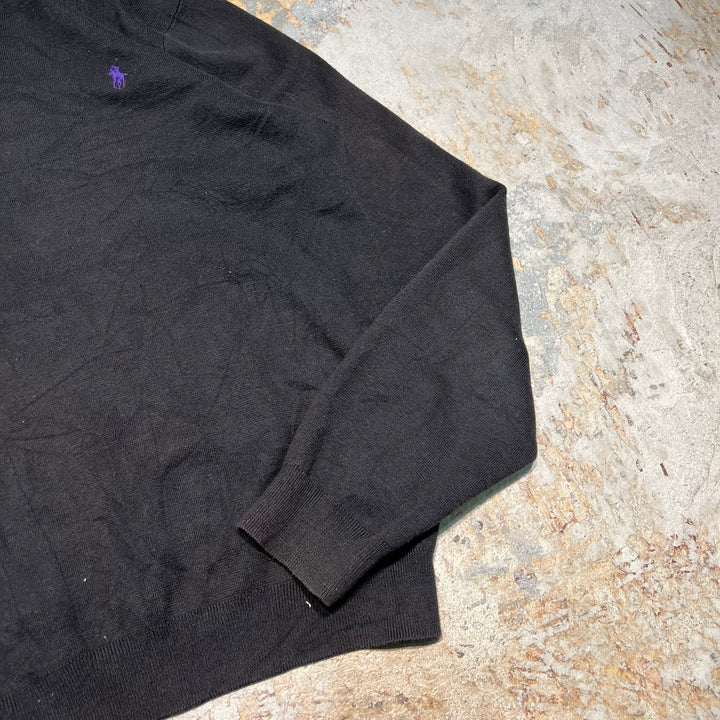 #3710 古着 POLO by Ralph Lauren/ラルフローレン / PIMA Cotton knit V Neck Sweatrer Shirts/ピマコットLンニットVネックセーター/サイズL