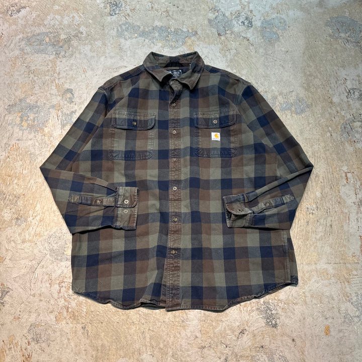 Used clothing carhartt/Carhartt/Long sleeve shirt/Checked pattern/Size XL