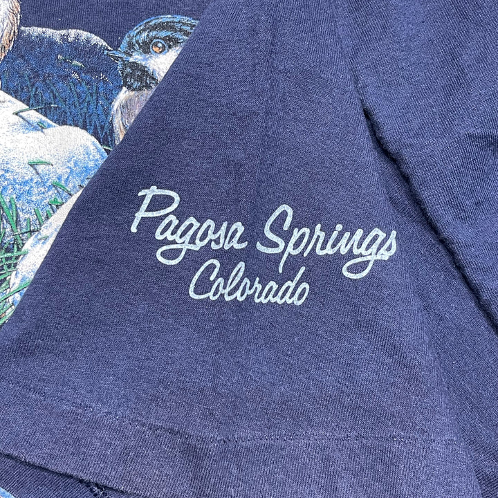 Used clothing 90's USA made SIGNAL SPORT / Sparrow / Single stitched printed T-shirt size XL