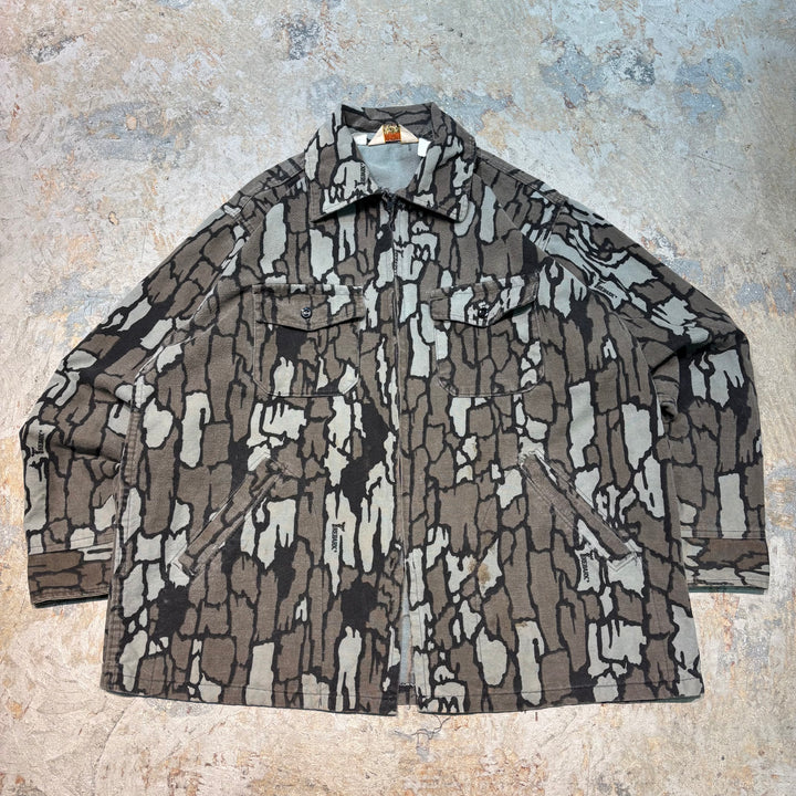 미국 80 년대 Cabela 's/ Cotton Jacket/ Trevork Camo/ Size L에서 만든 중고 의류