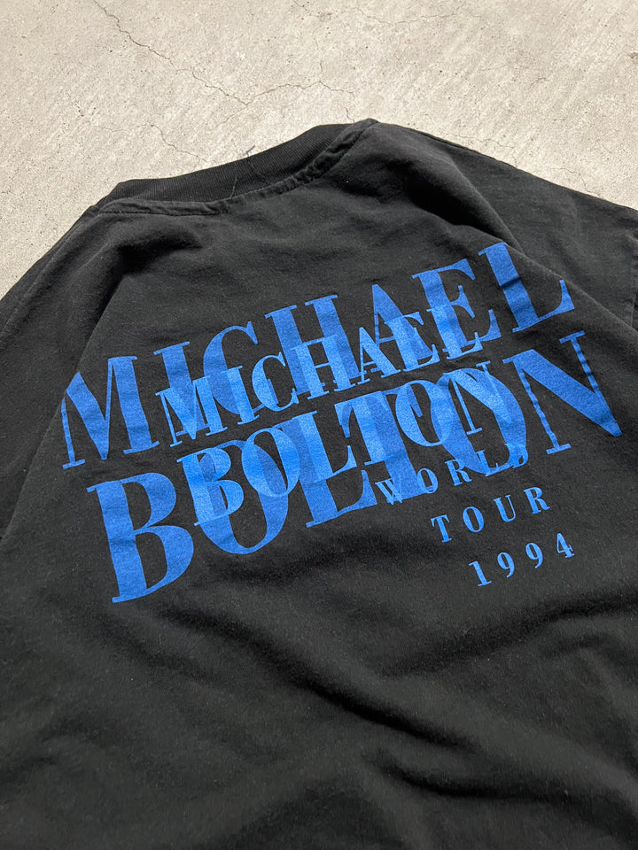#MA59 古着 94'sマイケル・ボルトン/ワールドツアー/ヴィンテージ シングルステッチ プリント Tシャツ/サイズXL相当