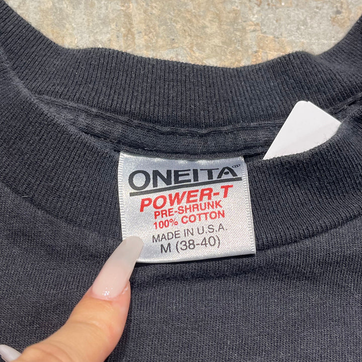 미국에서 만든 빈티지 92의 Oneita/Blue Angels/US Navy/Acrobat Squadron/빈티지 단일 스티치 프린트 티셔츠/크기 M