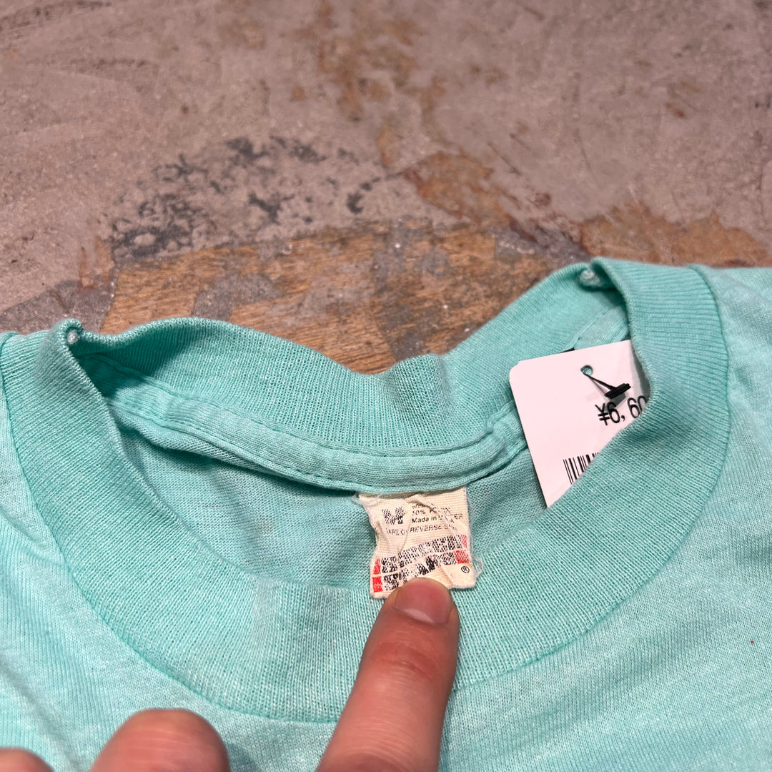 Used clothing Made in USA 80's Schoolies Stars/Duck/Paradise Escape to Lake Whitewater/Print T-shirt/Size M