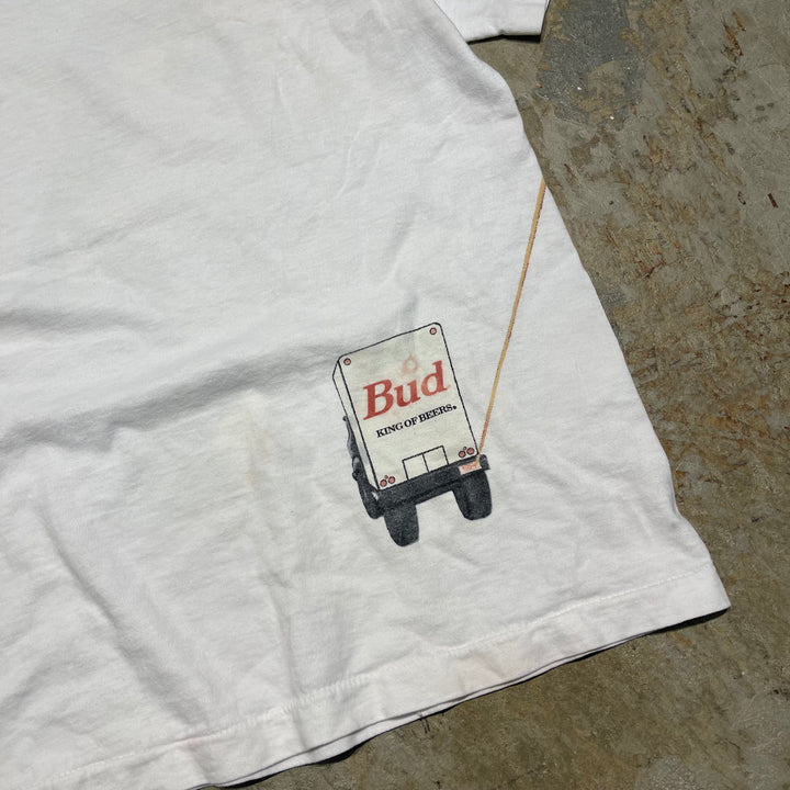 古着 USA製 95's フルーツオブザルーム/BUDWEISER/バドワイザー/企業系/ヴィンテージ シングルステッチプリントTシャツ/サイズL