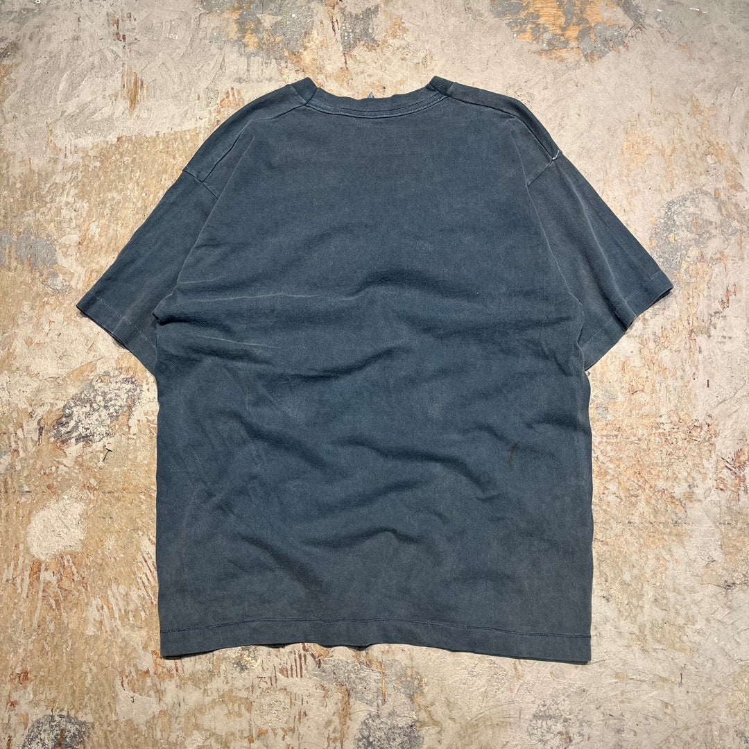 #4621 Used clothing 90's~ fruit of the loom/short sleeve print t-shirt tee/short sleeve print t-shirt/single stitch/"my life's in ruins"/made in USA/Size L