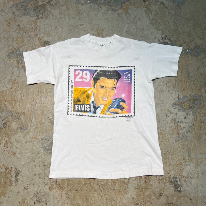 古着 USA製 92's フルーツ オブ ザ ルーム / エルビス・プレスリー / ヴィンテージ シングルステッチ プリントTシャツ/サイズM