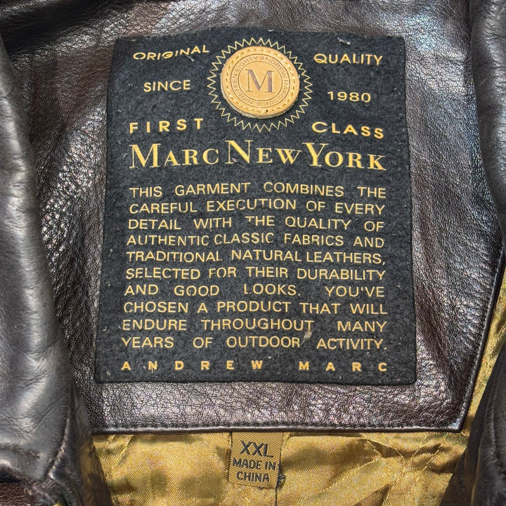 古着 MARC NEW YORK/ マークニューヨーク/ 本革ジップアップレザージャケット/ 牛革/ サイズXXL