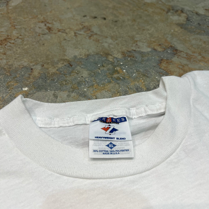 古着 USA製 98's ジャージーズ/ダライ・ラマ/セトンヒル大学にて/11月11日/ヴィンテージ シングルステッチプリントTシャツ/サイズXL