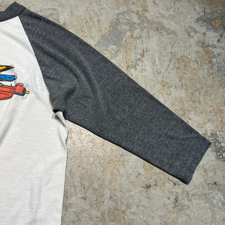 古着 81's リノ・エアレース 全国選手権/飛行機/ヴィンテージ シングルステッチ リンガーTシャツ/サイズM