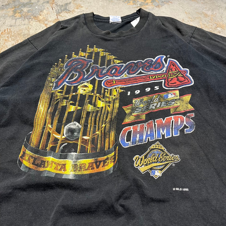 古着 USA製 アトランタ・ブレーブス/ワールドシリーズチャンピオンズ/MLB/1995/プリントTシャツ / サイズL