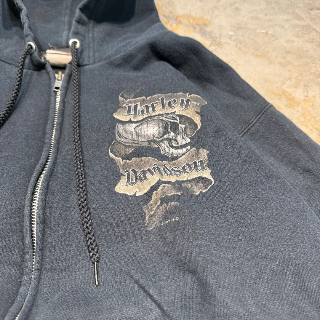 Used clothing HARLEY-DAVIDSON/ Harley Davidson/ Sweat zip-up hoodie/ Bernerston, Massachusetts/ Size S