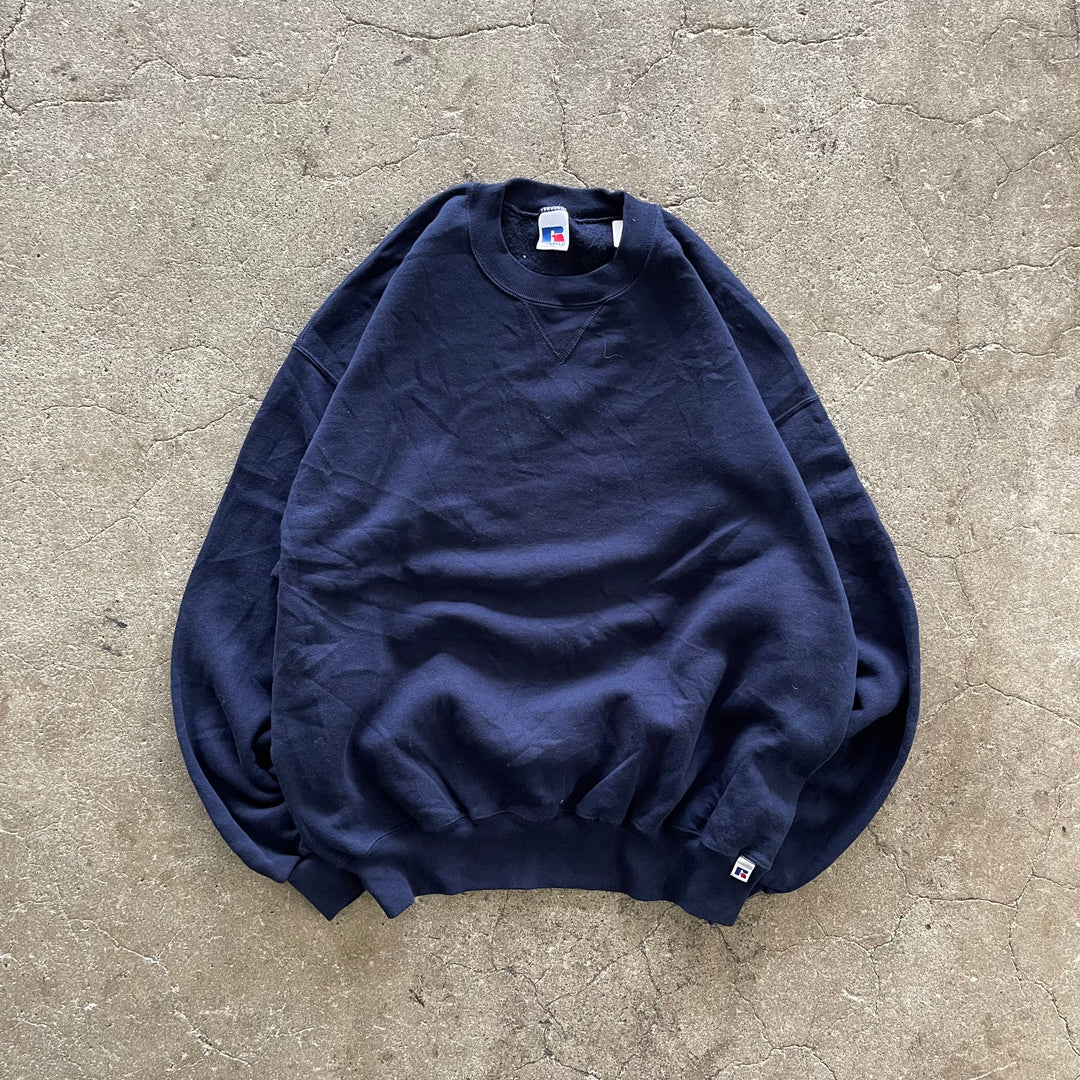 旧衣服RUSSELL ATHLETIC/ RUSSELL运动/空白克鲁兹运动衫/素色/尺码XL