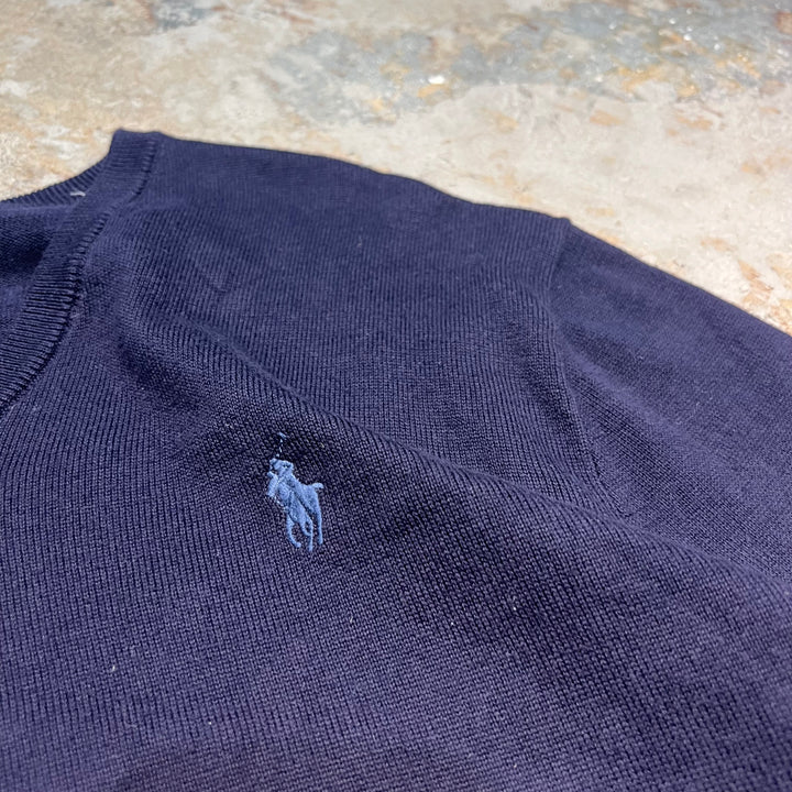 #3705 古着 POLO by Ralph Lauren/ラルフローレン /PIMA Cotton knit V Neck Sweatrer/ピマコットンニット Vネックセーター/サイズM