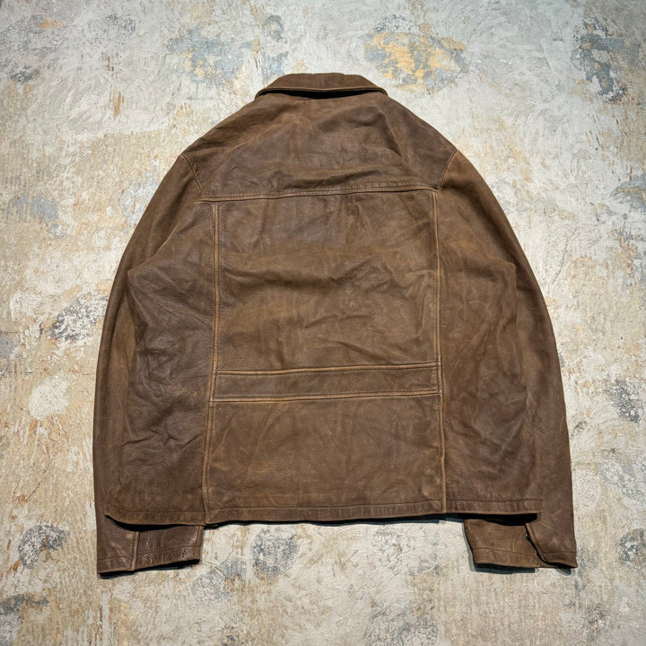 古着 WILSONS LEATHER/ ウィルソンズレザー/ 本革ジップアップレザージャケット/ 牛革/ サイズXL