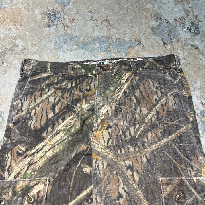 #4218 古着 MOSSY OAK/Chamois cross real tree work Pants/シャモアクロスリアルツリーワークパンツ/リアルツリー柄/サイズL