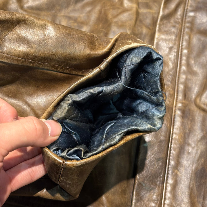 중고 의류 j.crew/ j.crew/ 정품 가죽 지퍼 업 가죽 자켓/ 소 가죽/ 보아 라이닝/ 크기 L