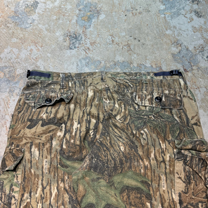 美國製造的二手衣服紅發/紅頭/真正的樹木迷彩貨物褲/尺寸XL