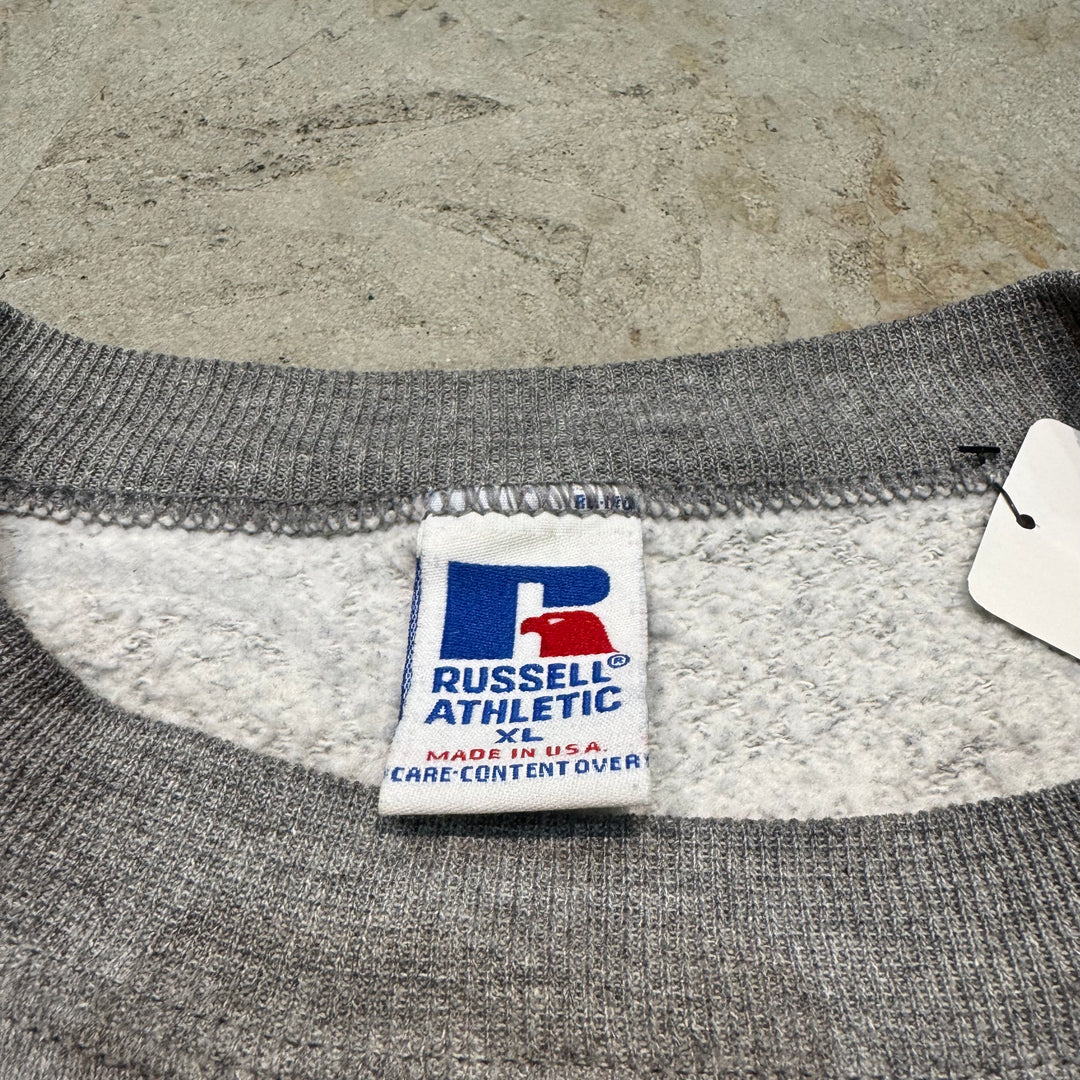 古着 USA製 RUSSELLATHLETIC/ ラッセル アスレチック/ クルーネックブランクスウェット/ Vガゼット/サイズXL