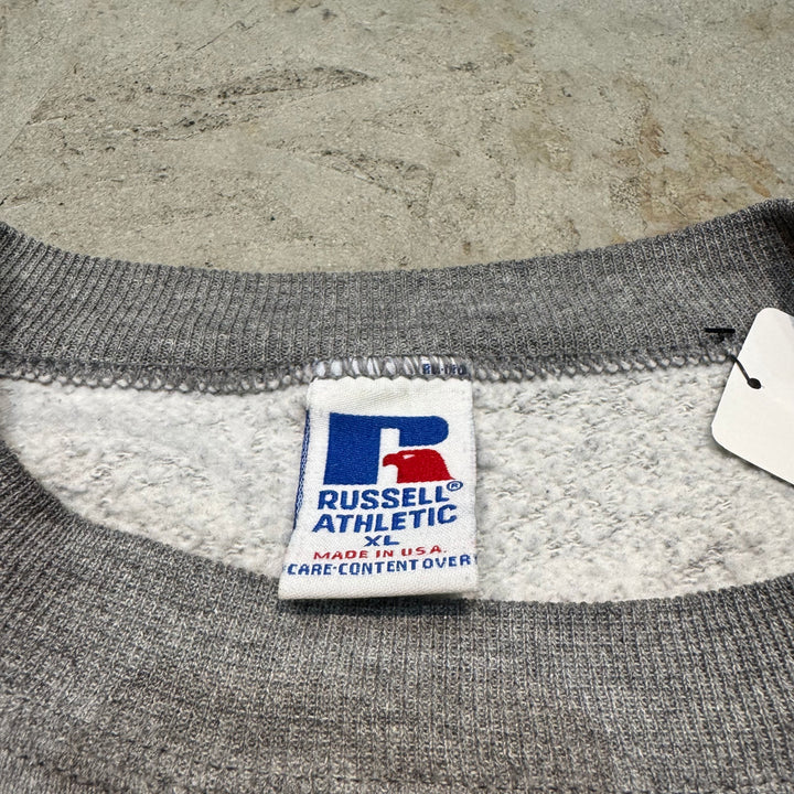 古着 USA製 RUSSELLATHLETIC/ ラッセル アスレチック/ クルーネックブランクスウェット/ Vガゼット/サイズXL