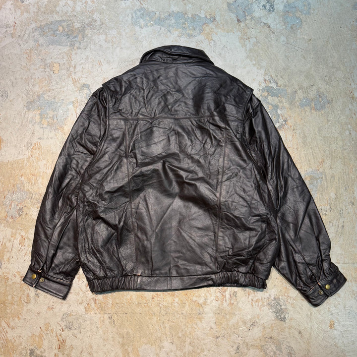 古着 USAVINTAGE/ジップアップレザージャケット/サイズXL