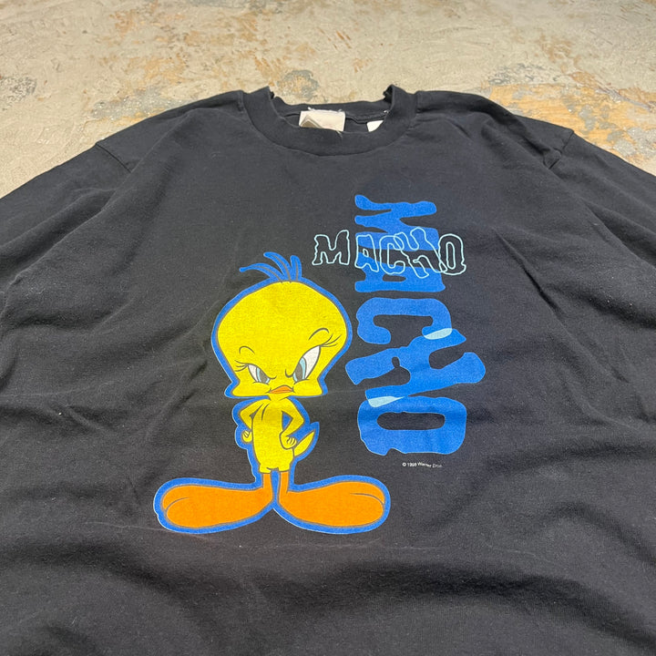 #4816 古着 98's ワーナーブラザーズ ルーニー・テューンズ トゥイーティー ヴィンテージ シングルステッチ TシャツサイズL相当