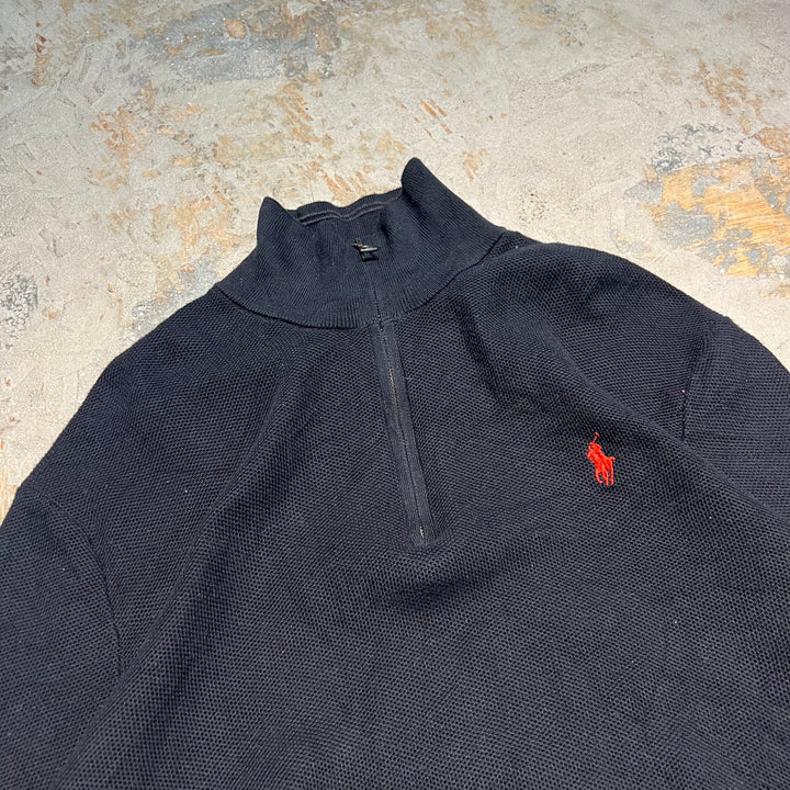#3750 古着 Polo Ralph Lauren/ポロラルフローレン / Half Zip Pima Cotton Knit Sweater/ハーフジップ ピマコットンニット セーター / サイズL