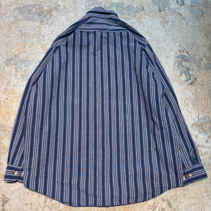 古着 80's〜 carhartt/カーハート/ ボタンダウン長袖シャツ/ ストライプ/ サイズL