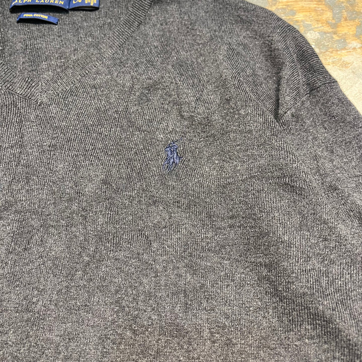 #3703古着/ラルフローレン/POLObyRalphLauren/コットンニット/Cottonknit/Vネック/サイズL