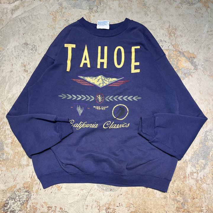 #4072 古着 90's Hanes/ヘインズ/Heavy Weight/Crew neck Sweat/クルーネックスウェット/TAHOE SLE/企業系/MADE IN USA/サイズL